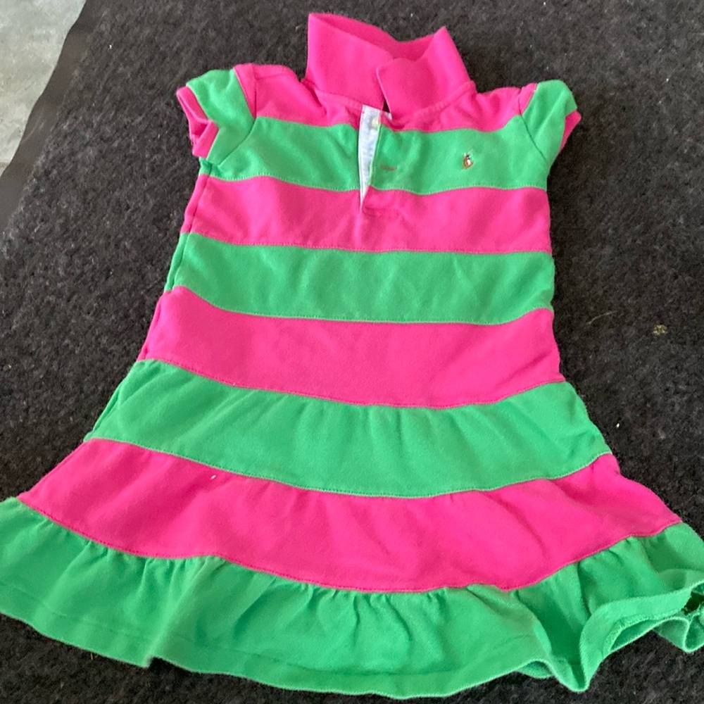 Pink and green polo dress